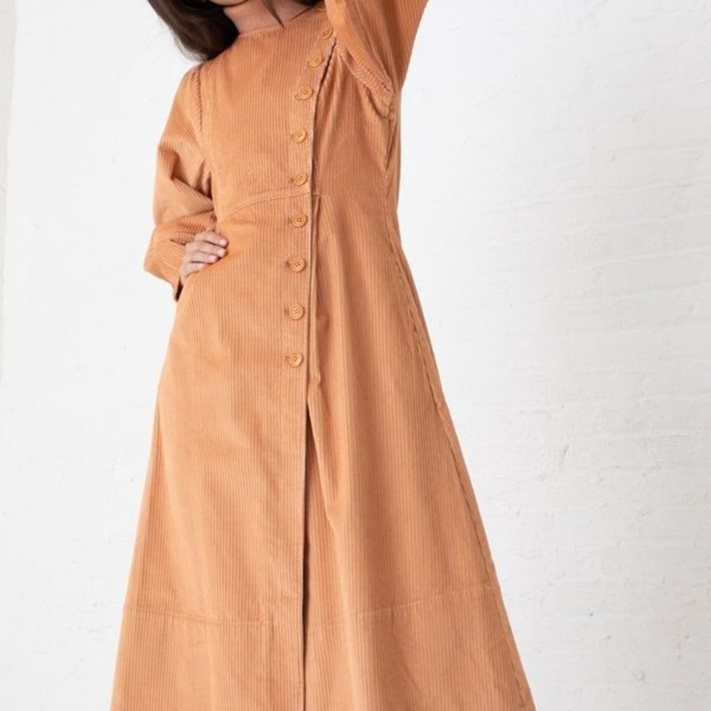 Ulla Johnson puff Long Sleeve Coat with Button Detail